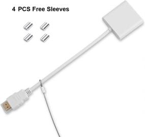 img 1 attached to 💻 Cable Adapter Tethers Bundle - 10 Pack, 12-inch Adjustable Security Cable Tethering with Nylon Coating - Safeguard Your Computer VGA, HDMI, DVI Dongle - Customizable Length Thin Wire Kit - Pre-Assembled