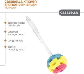 img 3 attached to 🖌️ Versatile Casabella Multicolor Clear Sponge Brush - Plum/Lime/Orange (1 EA)