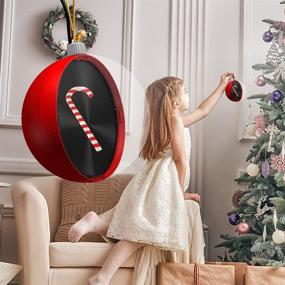 img 3 attached to 🎄 GIWOX 3D Hologram Christmas Ball Video Ornaments for Xmas Tree, 4.7'' Decorative Gift for Kids, Holiday Present for Children, LED Lights Holographic Hanging Ball for Big Tree, Red – Christmas Decorations