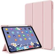 📱 aoub case for ipad pro 12.9 2020 &amp; 2018: auto sleep/wake, slim lightweight stand smart cover with pencil holder – light pink logo