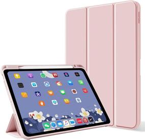 img 4 attached to 📱 Aoub Case for iPad Pro 12.9 2020 &amp; 2018: Auto Sleep/Wake, Slim Lightweight Stand Smart Cover with Pencil Holder – Light Pink