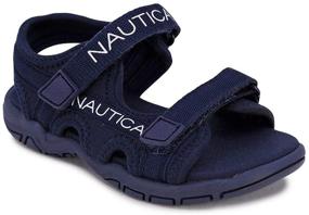 img 4 attached to Nautica Aminah Navy Boys' Sandals: Athletic 👟 and Stylish Shoes for Toddler Kids in Sandals
