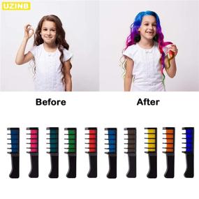 img 3 attached to 🎨 22Pcs Hair Chalk Comb Set: Washable, Temporary Hair Dye for Girls - Perfect Gift for 4-11 Year Olds - Ideal for Birthdays, Easter, Cosplay Parties & Playtime