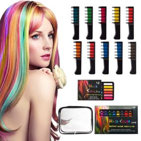 img 4 attached to 🎨 22Pcs Hair Chalk Comb Set: Washable, Temporary Hair Dye for Girls - Perfect Gift for 4-11 Year Olds - Ideal for Birthdays, Easter, Cosplay Parties & Playtime