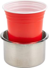 img 2 attached to Brybelly Single Stainless Steel Cup Holder: Jumbo Size, Silver 🥤 Anti-Spill Storage Solution for Poker Tables, Work Desks, Cars, and DIY Projects