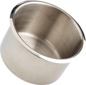 img 4 attached to Brybelly Single Stainless Steel Cup Holder: Jumbo Size, Silver 🥤 Anti-Spill Storage Solution for Poker Tables, Work Desks, Cars, and DIY Projects