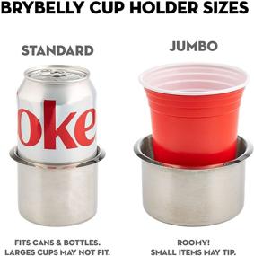 img 1 attached to Brybelly Single Stainless Steel Cup Holder: Jumbo Size, Silver 🥤 Anti-Spill Storage Solution for Poker Tables, Work Desks, Cars, and DIY Projects