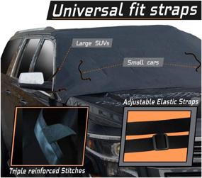 img 2 attached to [2019 Upgraded] Extra Large Windshield Snow Cover and Ice Mirror Cover Bundle - Universal Size for All Car, Truck, SUV, Van or Automobile - Protects from Ice & Snow