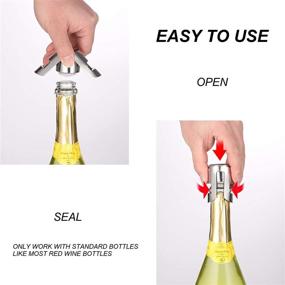 img 1 attached to OWO Champagne Stopper with Stainless Steel - Premium Bottle Sealer for Sparkling Wine & Champagne Saver Plug Set of 2