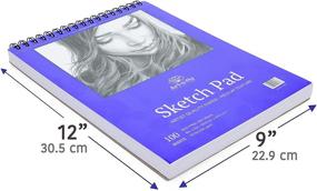 img 2 attached to 📒 9x12 Sketchpad - 100 Sheets, Medium Texture, Spiral Bound Sketch Pad for Pencil, Pastel & General Use Drawing, Sketching Sketchbook