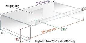 img 2 attached to 🖥️ Clear Acrylic Monitor Stand with Keyboard Storage - Kantek AMS300, Holds up to 50 lbs, 21.25" W x 11.9" D x 3.4" H