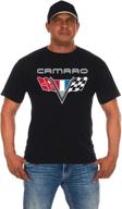 men's chevy camaro flag t-shirt: stylish 🚘 black crew neck short sleeve shirt by jh design logo