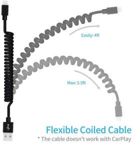 img 2 attached to 🚗 Быстрая автомобильная зарядка COYZA для iPhone 13/12/11/Pro Max/Pro/Mini/X/XS/XS MAX/XR/SE 2020/8 Plus/8/7 Plus/7/6s/6/5/SE, 3.1A, два порта USB и спиральный кабель для зарядки.