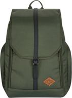 junehouse fashion backpack in hunter green with black stripe logo