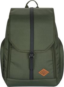 img 3 attached to JuneHouse Fashion Backpack in Hunter Green with Black Stripe