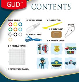 img 3 attached to Creative Boys DIY Water Fuse Non Iron Super Beads: Fun City 🧸 Traffic Crafts Kit for Indoor Activity. Perfect Birthday Gift for 4-9 Year Old Boys.