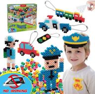 creative boys diy water fuse non iron super beads: fun city 🧸 traffic crafts kit for indoor activity. perfect birthday gift for 4-9 year old boys. logo