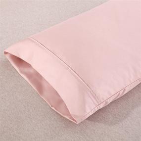 img 2 attached to 🌸 Summer Softness: Queen Pink Pillowcases Set of 2 - Easy Fit, Envelope Closure, Machine Washable & Breathable