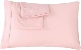 img 4 attached to 🌸 Summer Softness: Queen Pink Pillowcases Set of 2 - Easy Fit, Envelope Closure, Machine Washable & Breathable