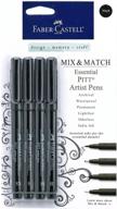 🖌️ faber-castell fc770075 pitt artist pens essential set - 4 black markers with a variety of nibs: your ultimate creative tool! logo