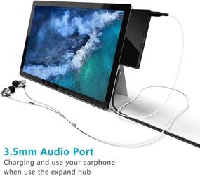 img 1 attached to 🔌 Optimized Surface Go Docking Station, 6-in-1 USB C Surface Go USB Hub Adapter Dongle with 3 USB Ports, 3.5mm Audio/Headphone Jack, SD/TF Card Reader, Accessories for Microsoft Surface Go