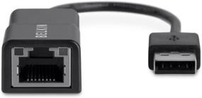 img 2 attached to 🖥️ Belkin USB 2.0 Ethernet Adapter (F4U047bt) in Sleek Black - Add Wired Connectivity to Your Device!