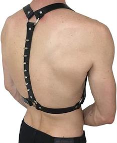 img 3 attached to Leather Harness Adjustable Buckles Clubwear Men's Accessories