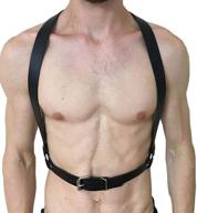 leather harness adjustable buckles clubwear men's accessories logo