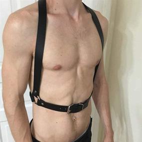 img 1 attached to Leather Harness Adjustable Buckles Clubwear Men's Accessories