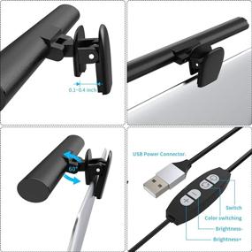 img 1 attached to 💡 USB Laptop Monitor Light Bar with Adjustable Brightness & Hue - Non-Glare LED Task Lamp for E-Reading, Eye Health Care in Office or Home - Black