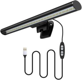 img 4 attached to 💡 USB Laptop Monitor Light Bar with Adjustable Brightness & Hue - Non-Glare LED Task Lamp for E-Reading, Eye Health Care in Office or Home - Black