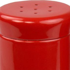 img 3 attached to Stainless Steel Salt & Pepper Shakers with Glass Bottom - 5 oz, Red - Deluxe Retro Color