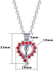 img 2 attached to 📿 12 Rhodium Red Diamond Locket Diffuser Pendant Heart Pearl Cage Beads + Lava Stone Charms for DIY Necklace Bracelet Making