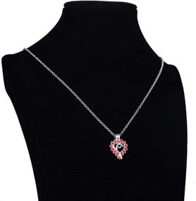 img 1 attached to 📿 12 Rhodium Red Diamond Locket Diffuser Pendant Heart Pearl Cage Beads + Lava Stone Charms for DIY Necklace Bracelet Making