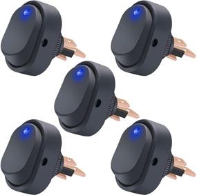 img 4 attached to 🚗 Twidec/5Pcs Waterproof LED Lighted Rocker Switch Toggle 12V 30A SPST 3 Pin On-Off Blue Round Dot Switch for Car Boat Marine ASW-20D-BU: Enhance Control and Safety in Your Vehicle or Vessel