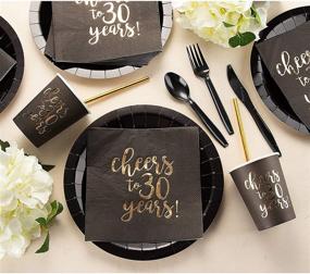 img 3 attached to Ultimate 30th Celebration Bundle: Plates, Napkins, Cups, and Cutlery for 24 Guests (144 Pieces)