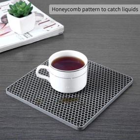 img 1 attached to CUKWILY Silicone Trivet Mats - Multi-Purpose Heat Resistant Non-Slip Larger Thicker Hot Pot Holders (4 Packs, Grey)