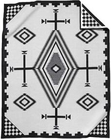 img 2 attached to 🖤 Pendleton Black and White Los Ojos Wool Blanket - Twin Size