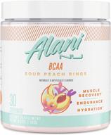 🍑 alani nu bcaa branched chain essential amino acids: enhance muscle recovery and hydration with sour peach rings - 30 servings logo