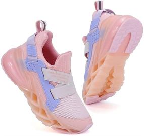 img 4 attached to Sneakers Running Breathable Sports Lightweight Girls' Shoes in Athletic