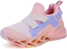 img 3 attached to Sneakers Running Breathable Sports Lightweight Girls' Shoes in Athletic