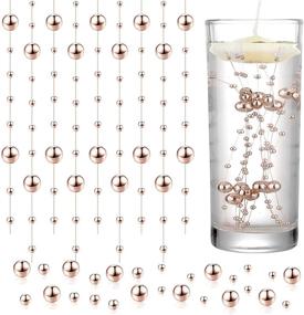 img 4 attached to 🌹 240 Piece Rose Gold Pearl Beads Chain for Floating Candle, 5.9 Inch Artificial Pearls String, Faux Pearls Garland, ABS Plastic Beads String for Vase Filler, Wedding Craft DIY Ornament