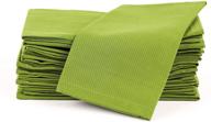 🍽️ amour infini 12 pack of cotton napkins, 18x18 inch, premium 100% ring spun cotton, ideal for restaurants, events and dinner napkins, absorbent cloth napkins, green logo