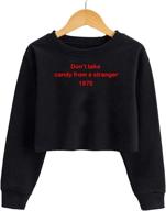 👕 g-amber kids crop sweatshirts: long sleeve funny letters print fashion pullover tops for girls logo