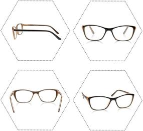 img 2 attached to 👓 Set of 4 Women's Colorful Cateye Reading Glasses with Large Comfortable Frames