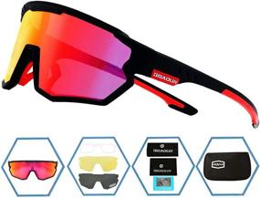 img 3 attached to Polarized Cycling Sunglasses for Sports: Cycling, Baseball, Fishing, Skiing, Running, Golf