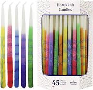 🕎 dripless chanukah menorah candles: multicolored striped deluxe tapered decorations for all 8 nights of hanukkah logo