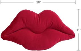 img 1 attached to 🎀 Подушки Ashler 3D Lips Velvet с наполнителем - мягкие и гладкие подушки для гостиной, спальни, дивана - розовый цвет, 20 х 11 дюймов