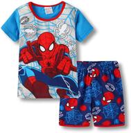 👶 comfortable boys pajamas: 100% cotton short kids pjs for summer toddler sleepwear logo