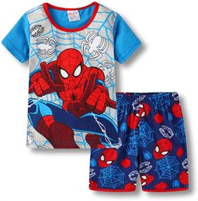 img 1 attached to 👶 Comfortable Boys Pajamas: 100% Cotton Short Kids PJs for Summer Toddler Sleepwear